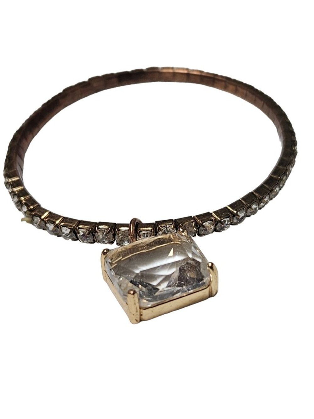 Elegant Rhinestone Tennis Bracelet Square Charm Stretch Fashion Jewelry Women